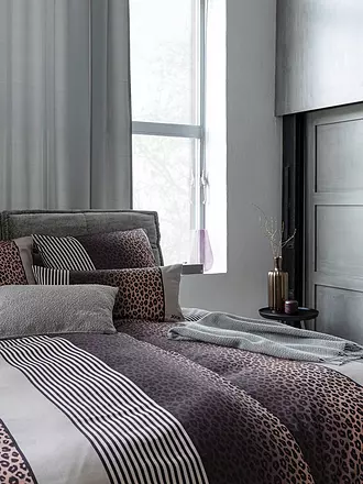 JOOP | Linge de lit en satin LEO 2x 70x90cm / 200x200cm Sable | grau